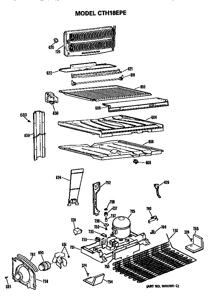 Hotpoint CTH18EPERAD unit parts diagram