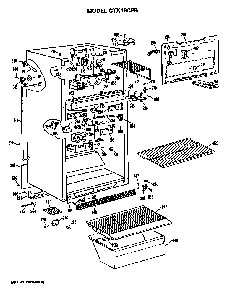 Hotpoint CTX18CPBRWH cabinet parts diagram