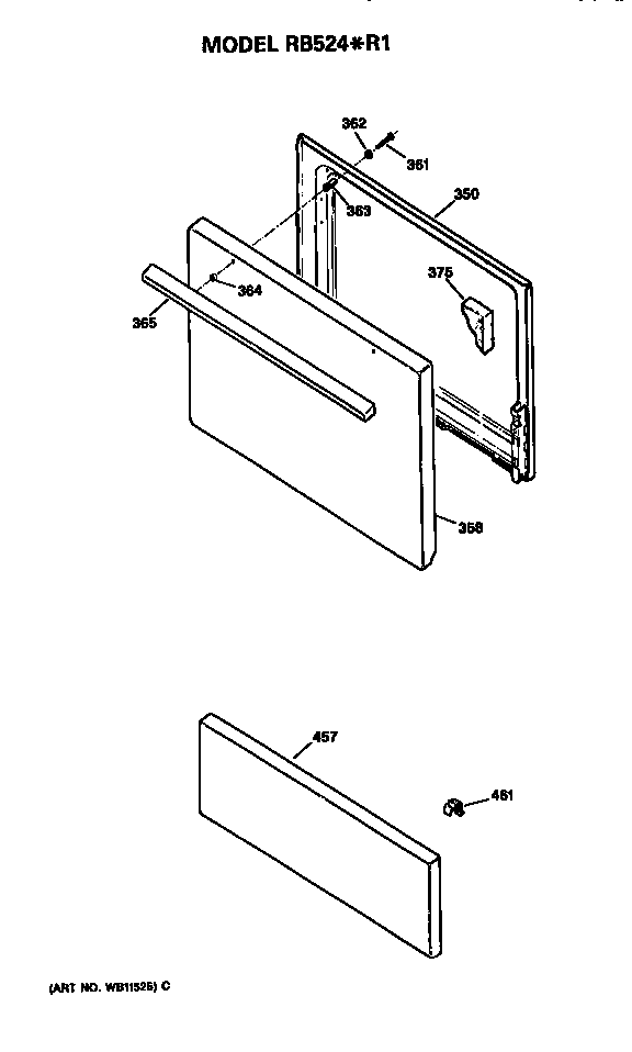 Hotpoint RB524*R1 door diagram