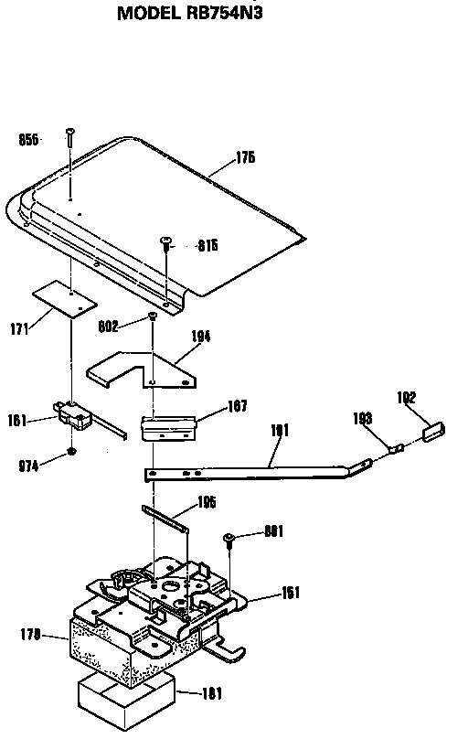 Hotpoint RB754N3 door lock diagram
