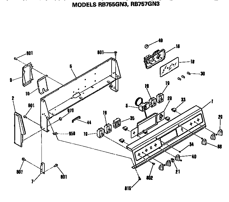 Hotpoint RB755GN3 control diagram