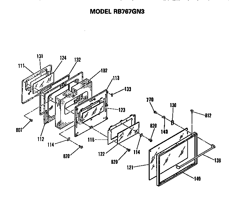 Hotpoint RB767GN3 door diagram