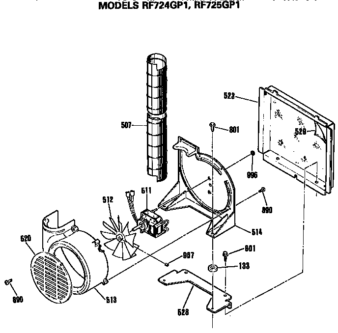 Hotpoint RF724GP1 exhaust diagram