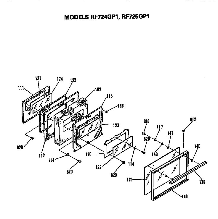 Hotpoint RF724GP1 door diagram