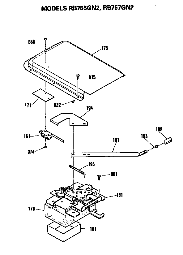 Hotpoint RB755GN2 door lock diagram