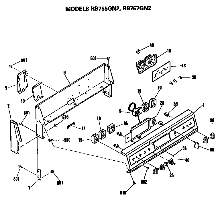 Hotpoint RB755GN2 control diagram