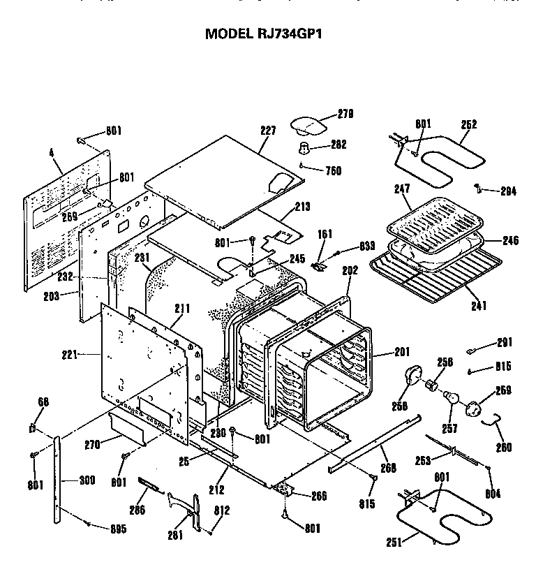 Hotpoint RJ734GP1 oven diagram