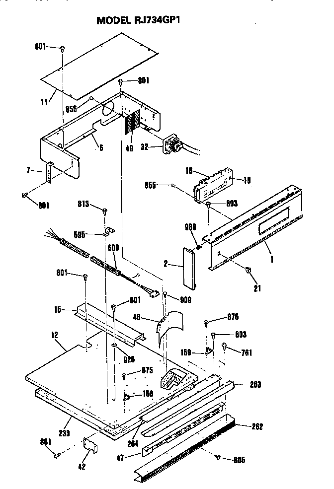 Hotpoint RJ734GP1 control diagram