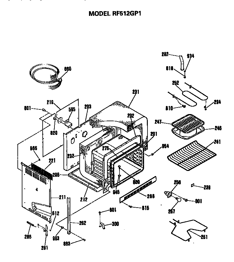 Hotpoint RF512GP1 oven diagram