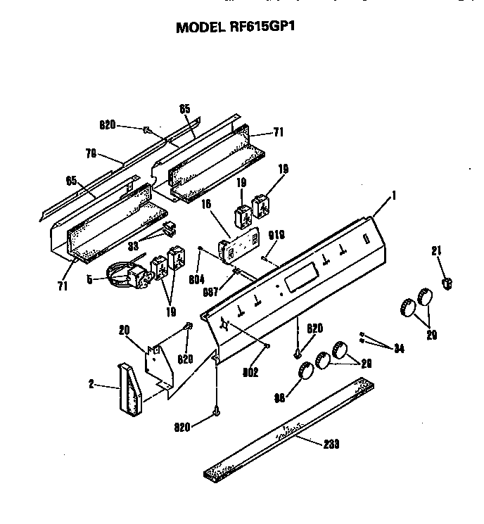 Hotpoint RF615GP1 control diagram