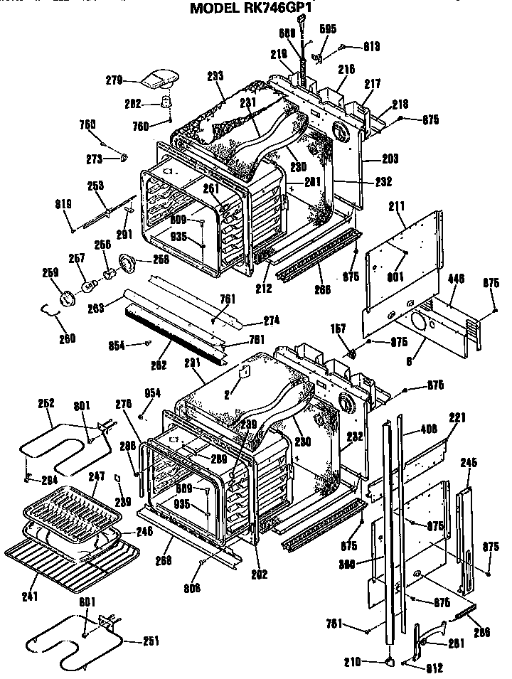Hotpoint RK746GP1 ovens diagram