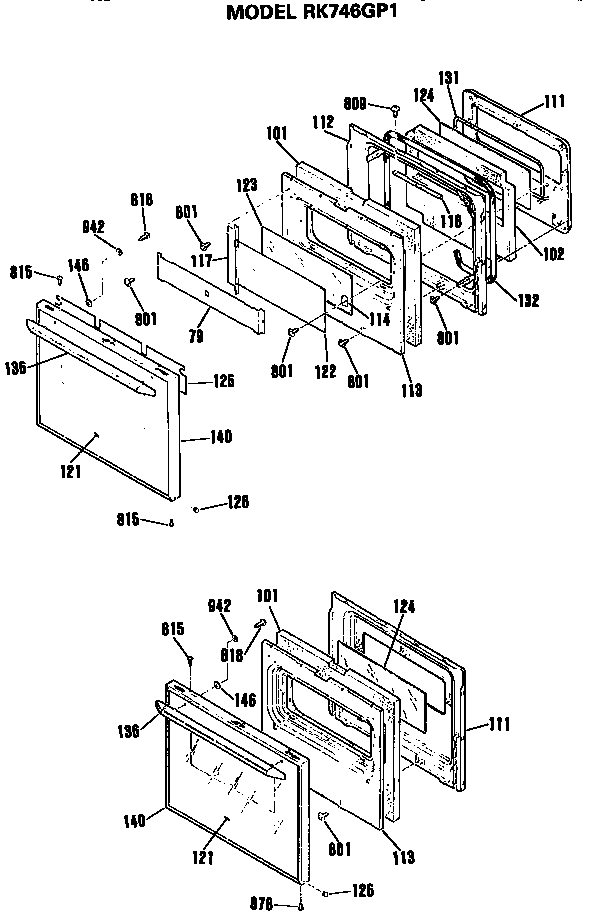 Hotpoint RK746GP1 doors diagram