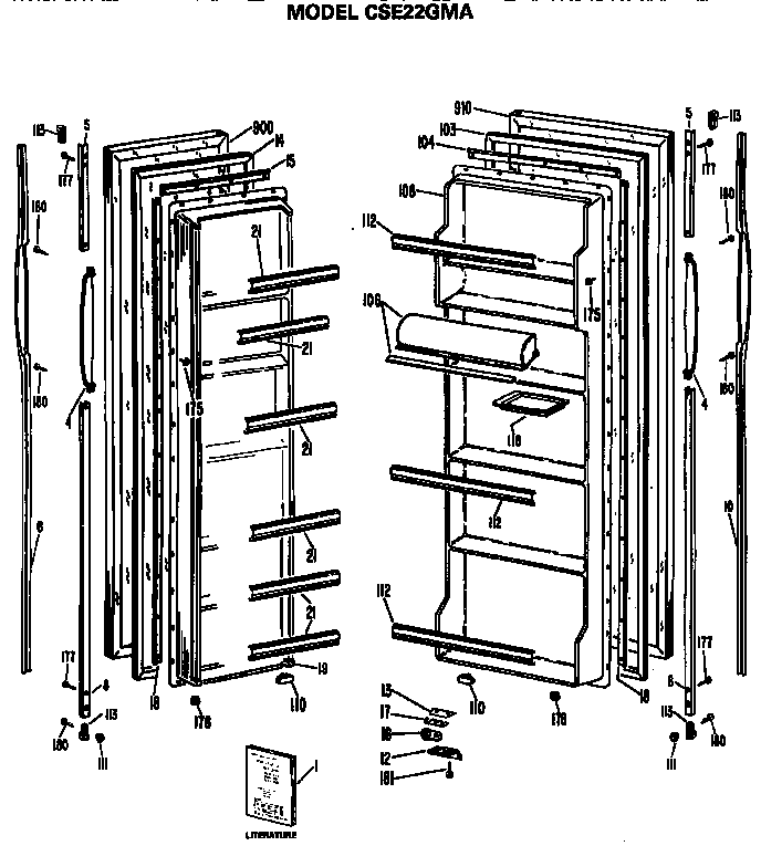 Hotpoint CSE22GMA doors diagram