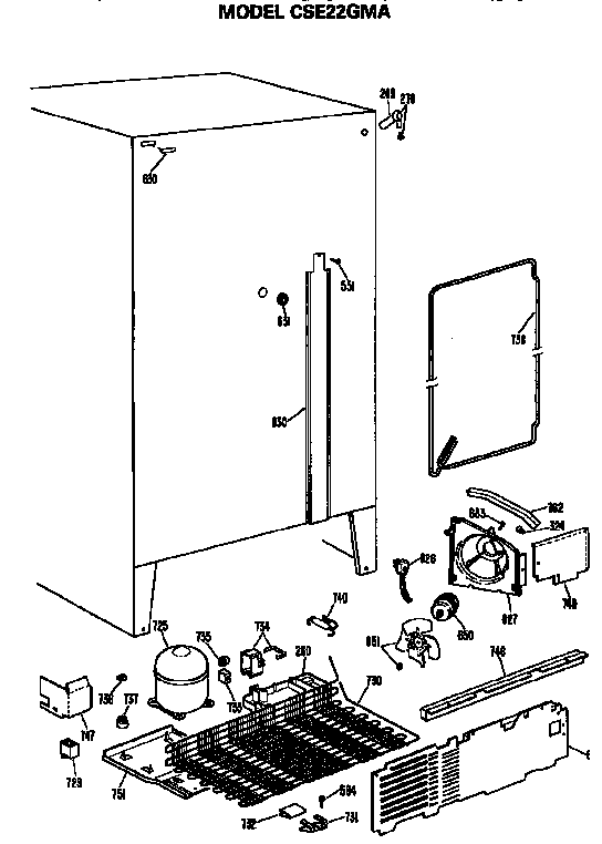 Hotpoint CSE22GMA unit parts diagram