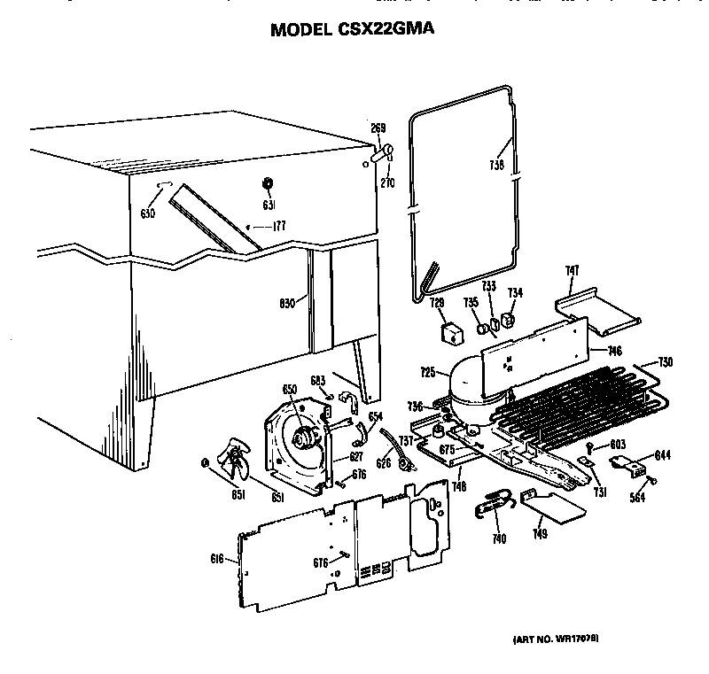 Hotpoint CSX22GMA unit parts diagram