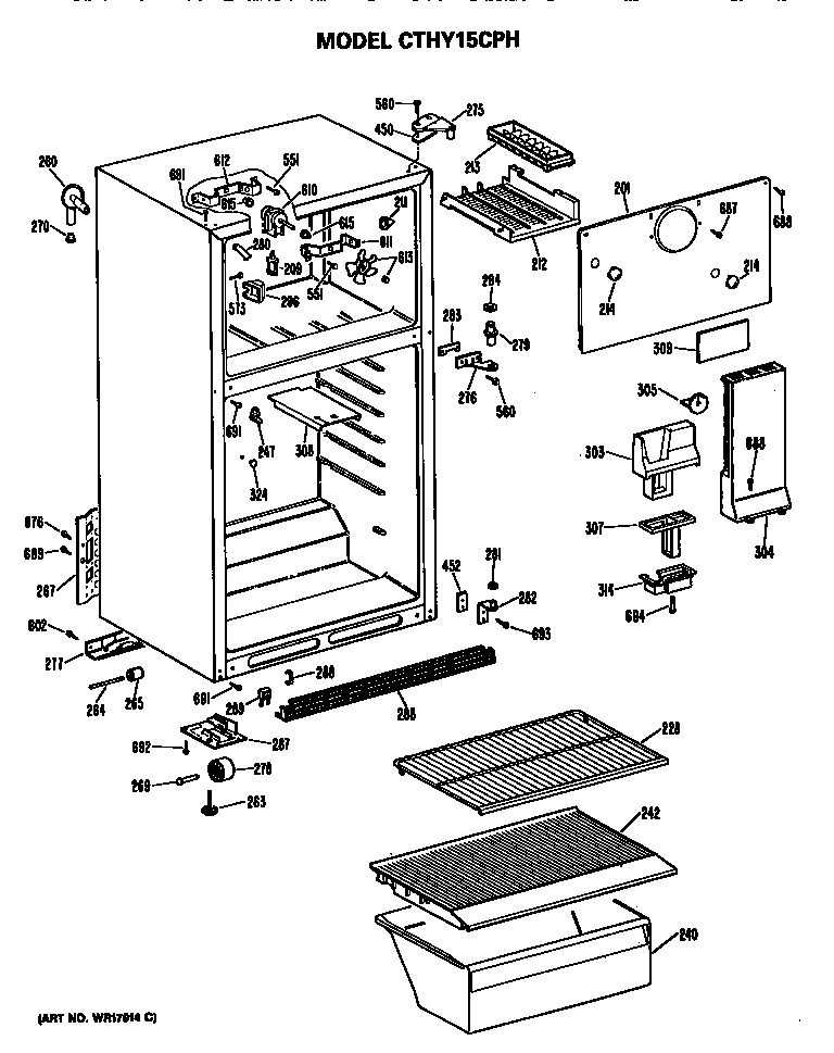 Hotpoint CTHY15CPHLWH cabinet parts diagram