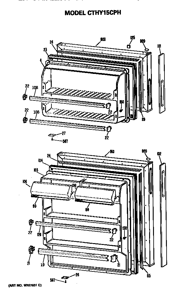 Hotpoint CTHY15CPHLWH doors diagram
