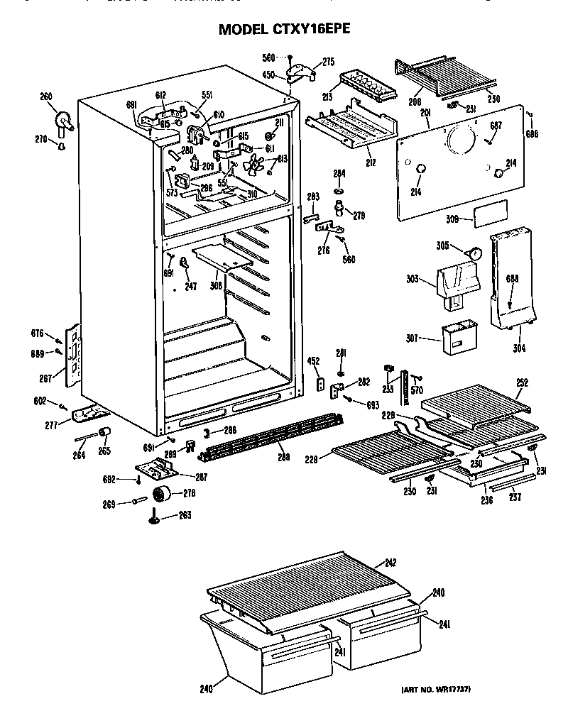 Hotpoint CTXY16EPERAD cabinet parts diagram