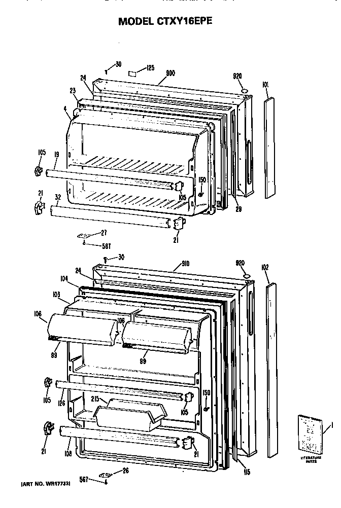 Hotpoint CTXY16EPERAD doors diagram