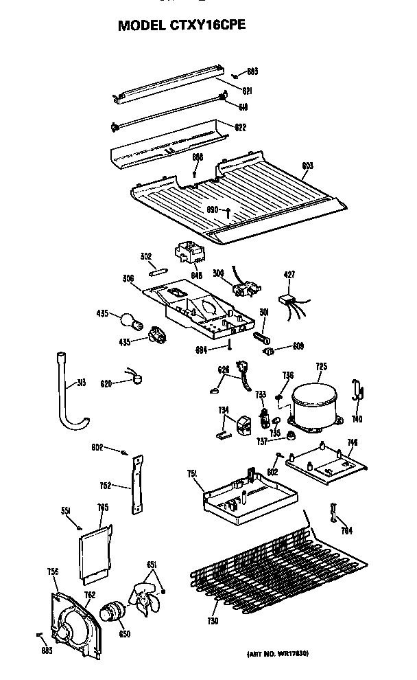 Hotpoint CTXY16CPERWH unit parts diagram