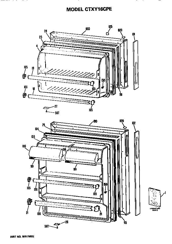 Hotpoint CTXY16CPERWH doors diagram