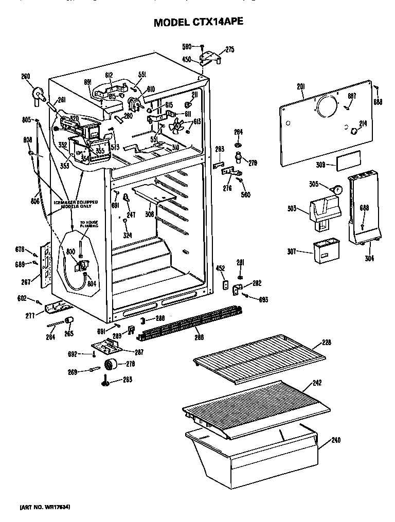 Hotpoint CTX14APERWH cabinet parts diagram