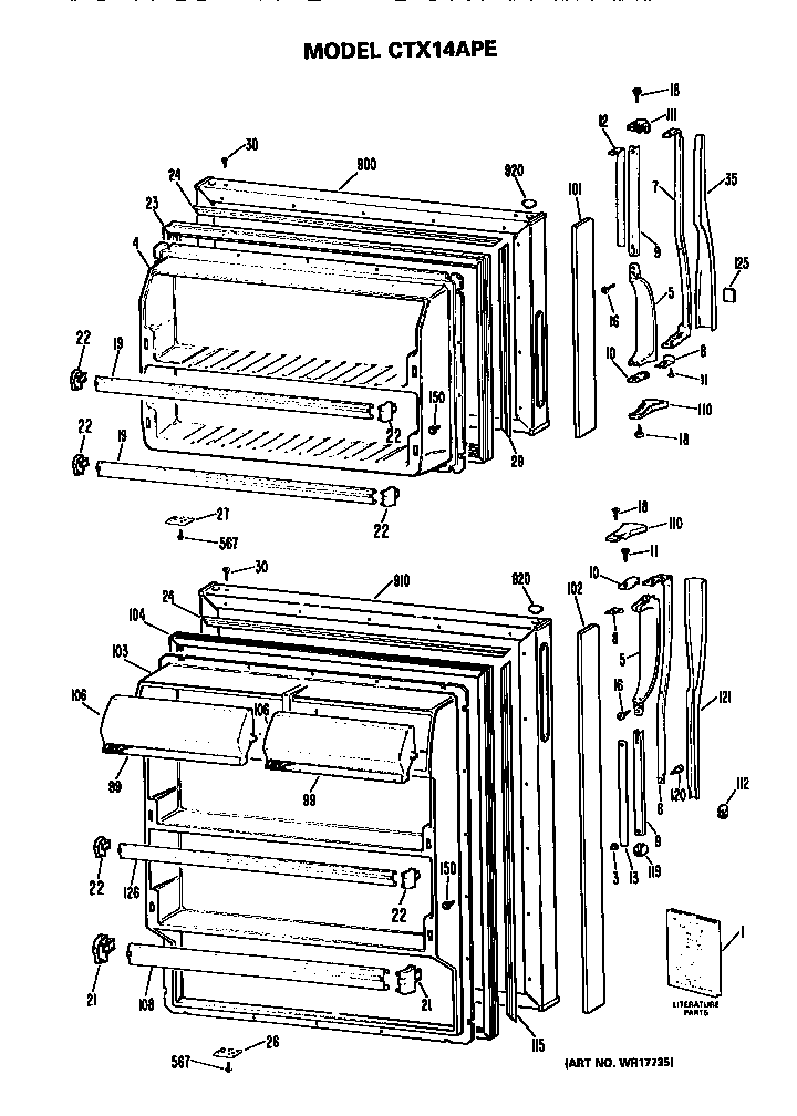 Hotpoint CTX14APERWH doors diagram