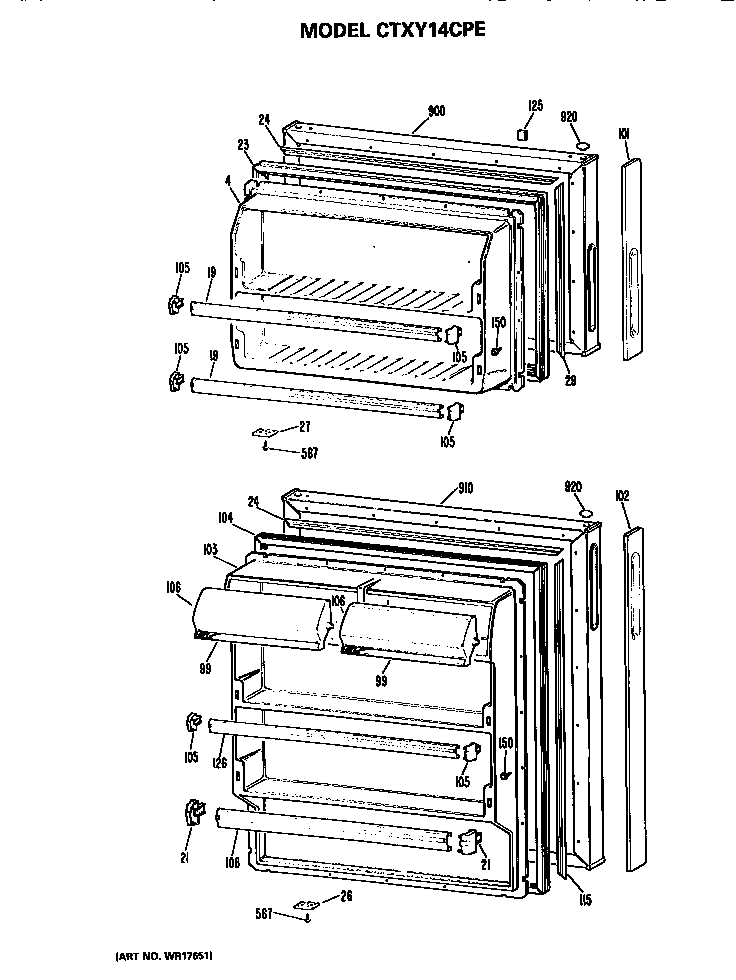 Hotpoint CTXY14CPELAD doors diagram