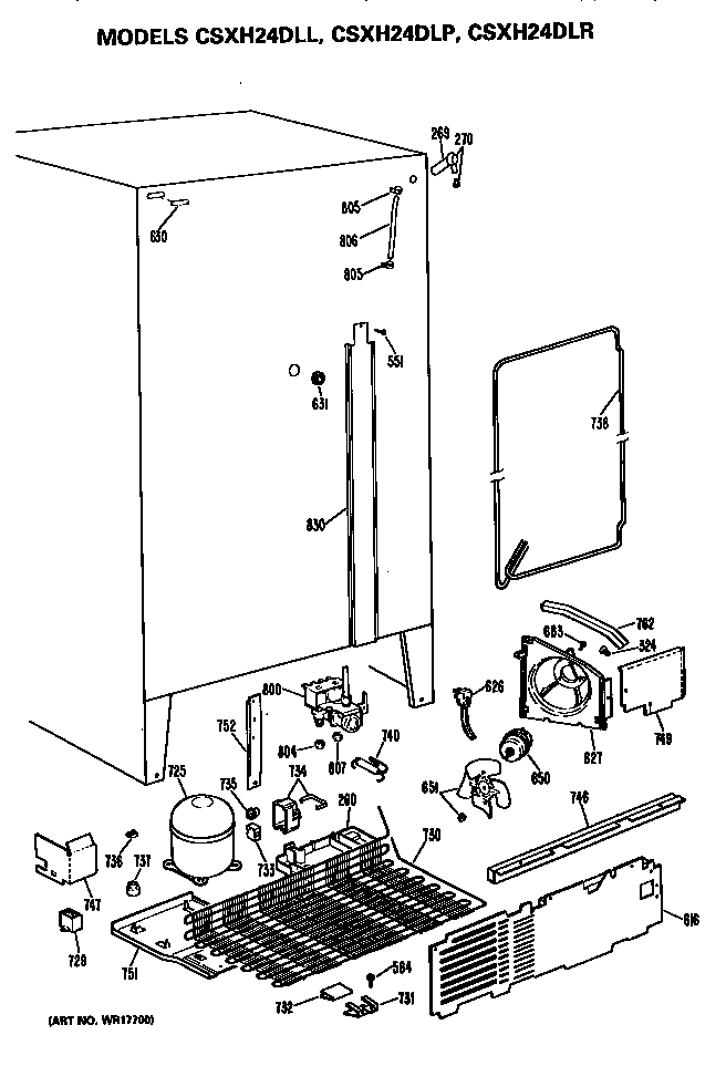 Hotpoint CSXH24DLL unit parts diagram