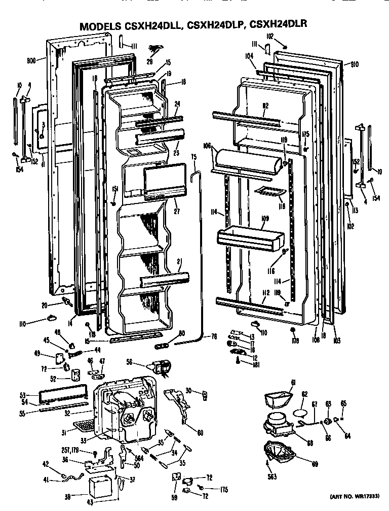 Hotpoint CSXH24DLL doors diagram