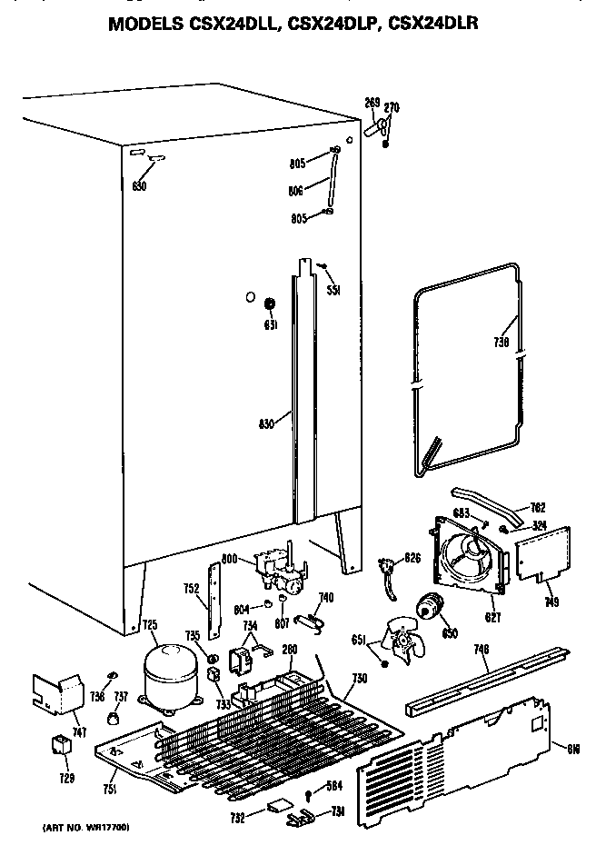 Hotpoint CSX24DLR unit parts diagram