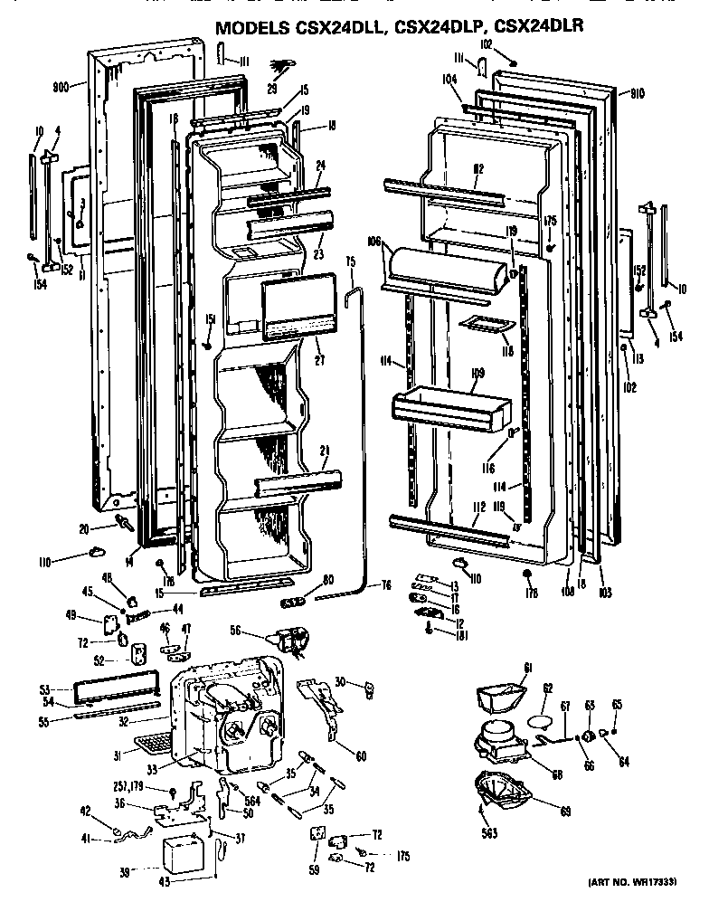 Hotpoint CSX24DLR doors diagram