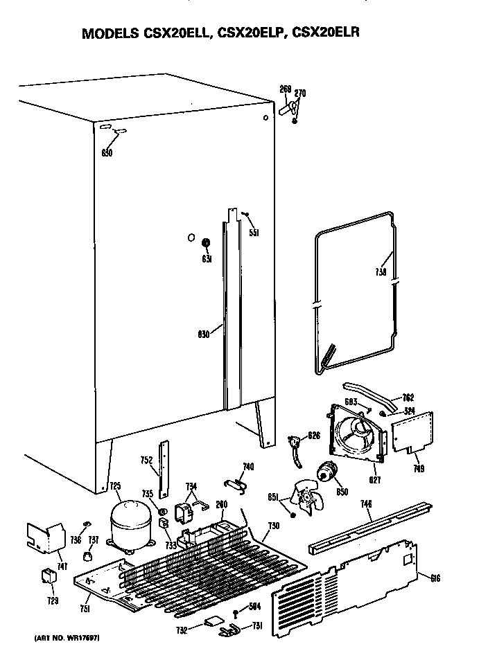 Hotpoint CSX20ELR unit parts diagram