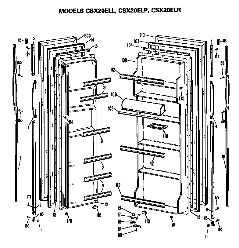 Hotpoint CSX20ELR doors diagram