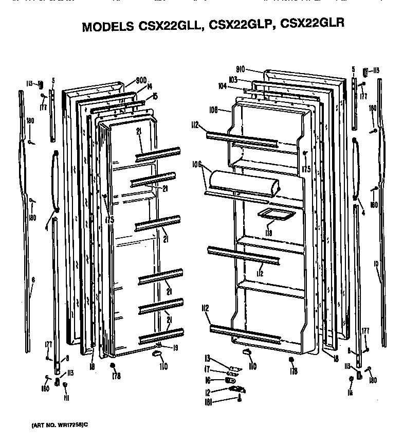 Hotpoint CSX22GLL doors diagram