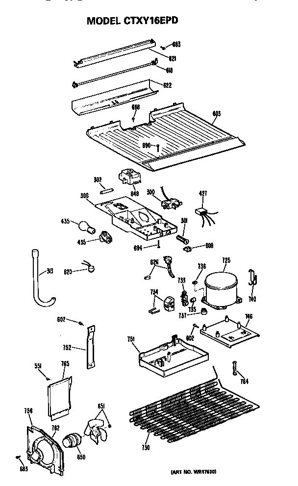 Hotpoint CTXY16EPDRWH unit parts diagram