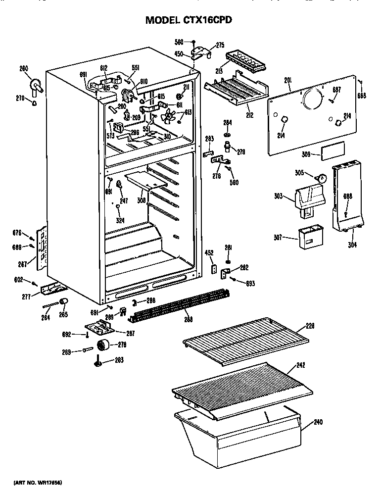 Hotpoint CTX16CPDRAD cabinet parts diagram