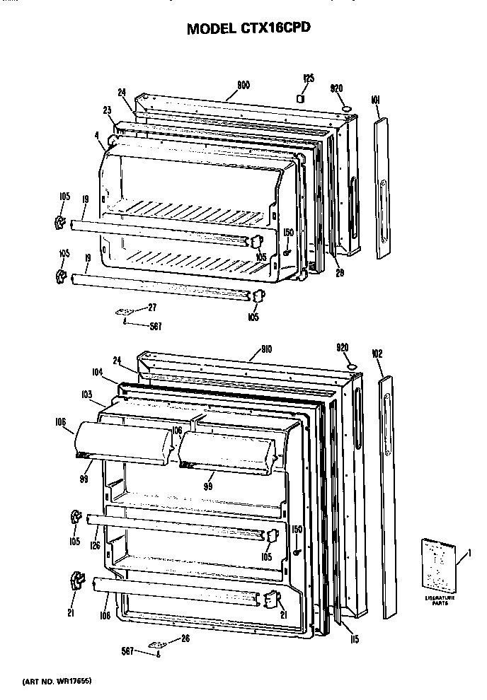Hotpoint CTX16CPDRAD doors diagram