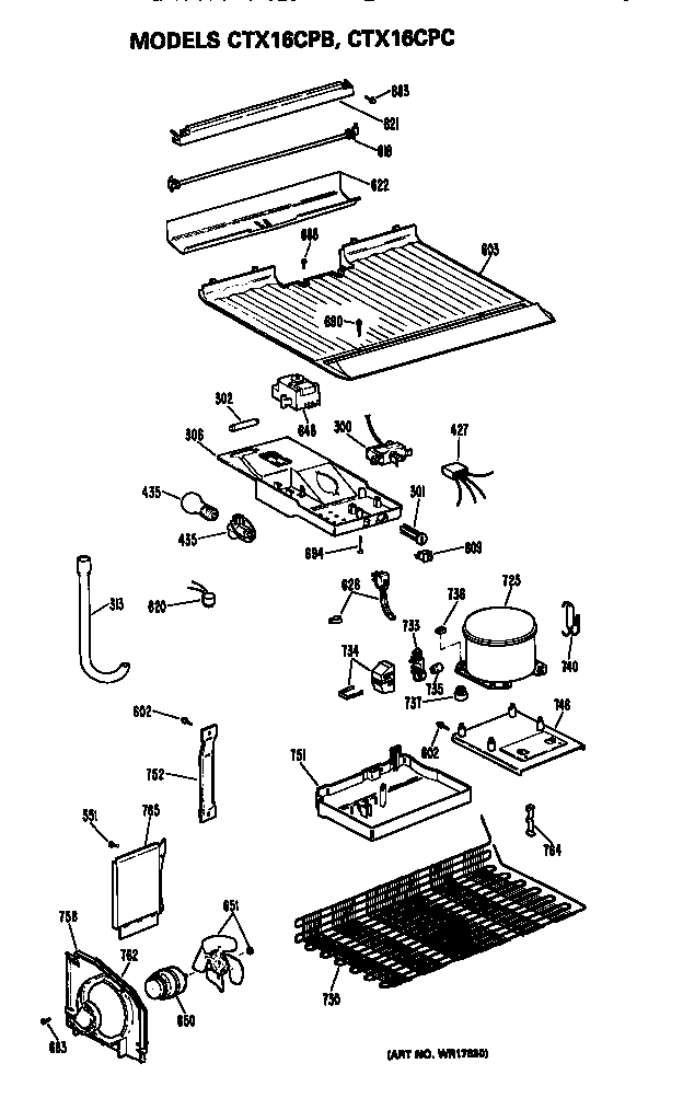 Hotpoint CTX16CPCRWH unit parts diagram