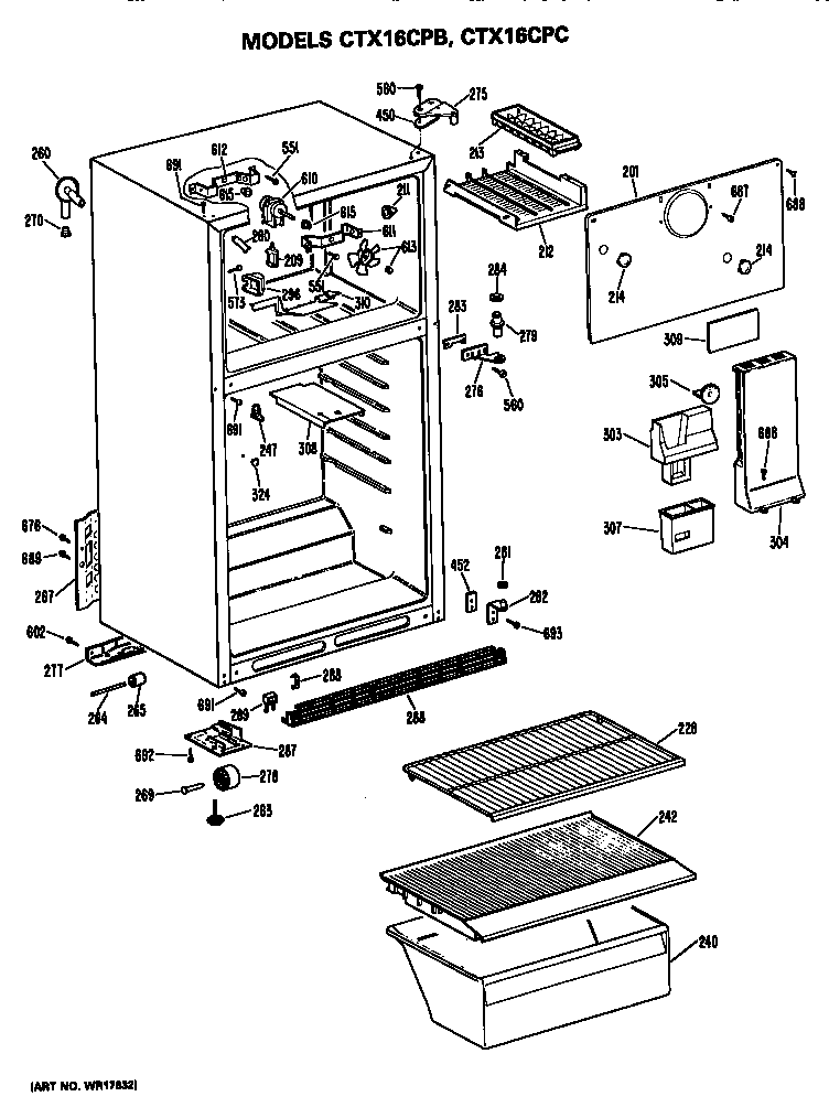 Hotpoint CTX16CPCRWH cabinet parts diagram