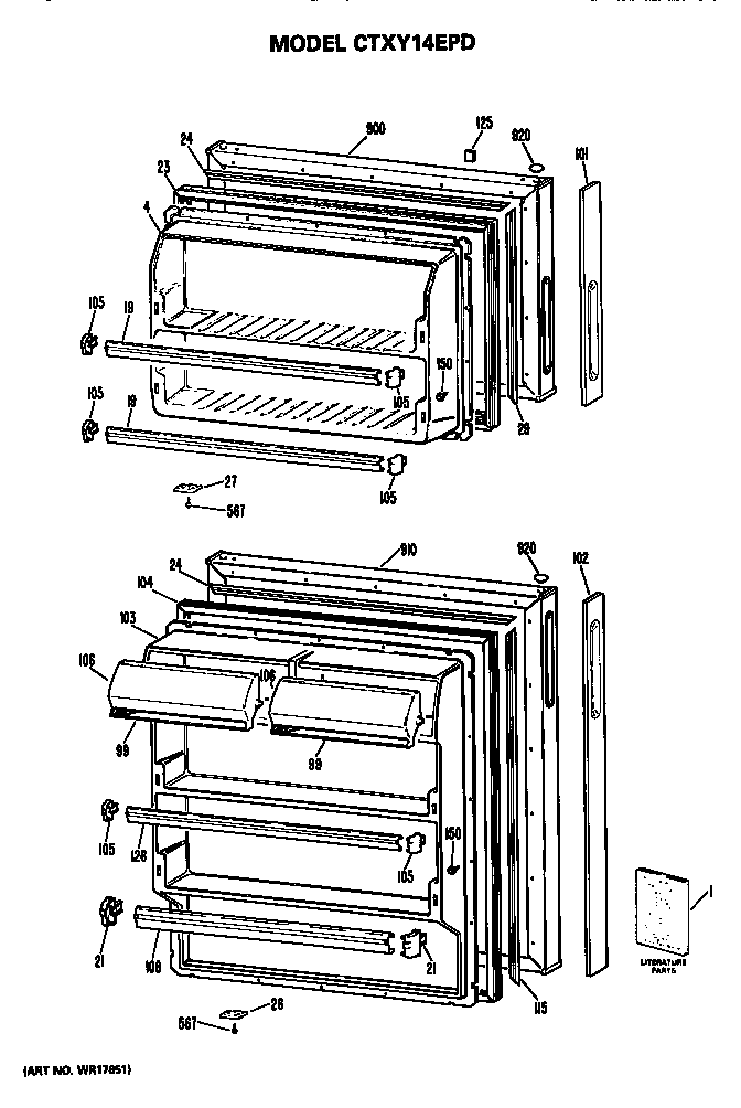 Hotpoint CTXY14EPDRHA doors diagram
