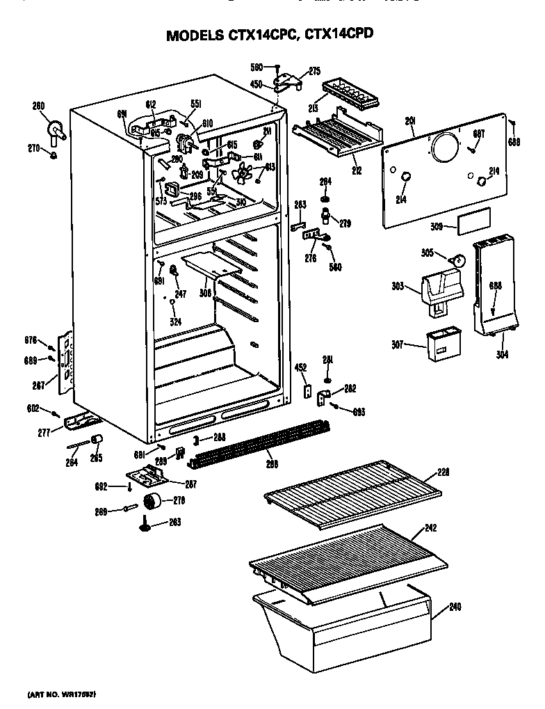 Hotpoint CTX14CPCRAD cabinet parts diagram