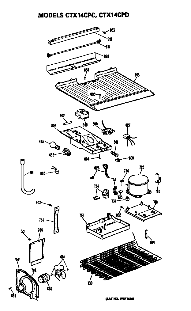 Hotpoint CTX14CPCRAD unit parts diagram