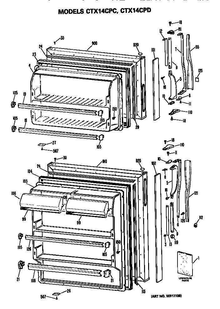 Hotpoint CTX14CPCRAD doors diagram