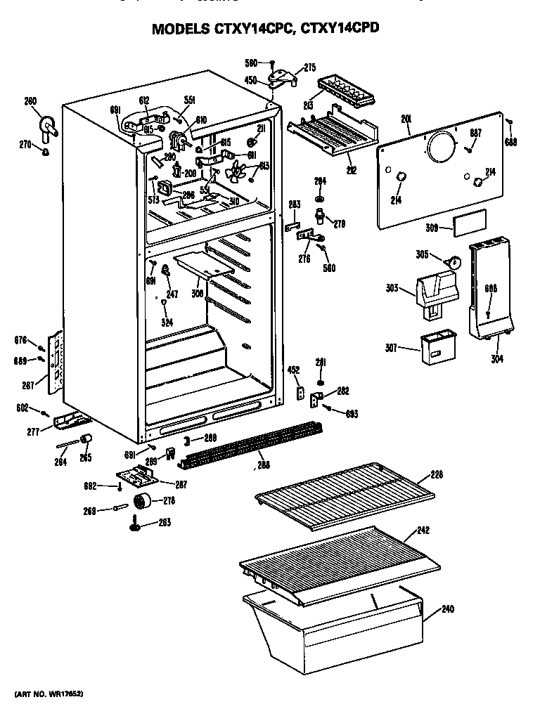Hotpoint CTXY14CPDLAD cabinet parts diagram