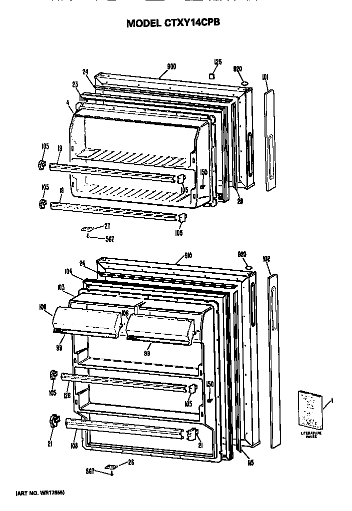 Hotpoint CTXY14CPBRWH doors diagram
