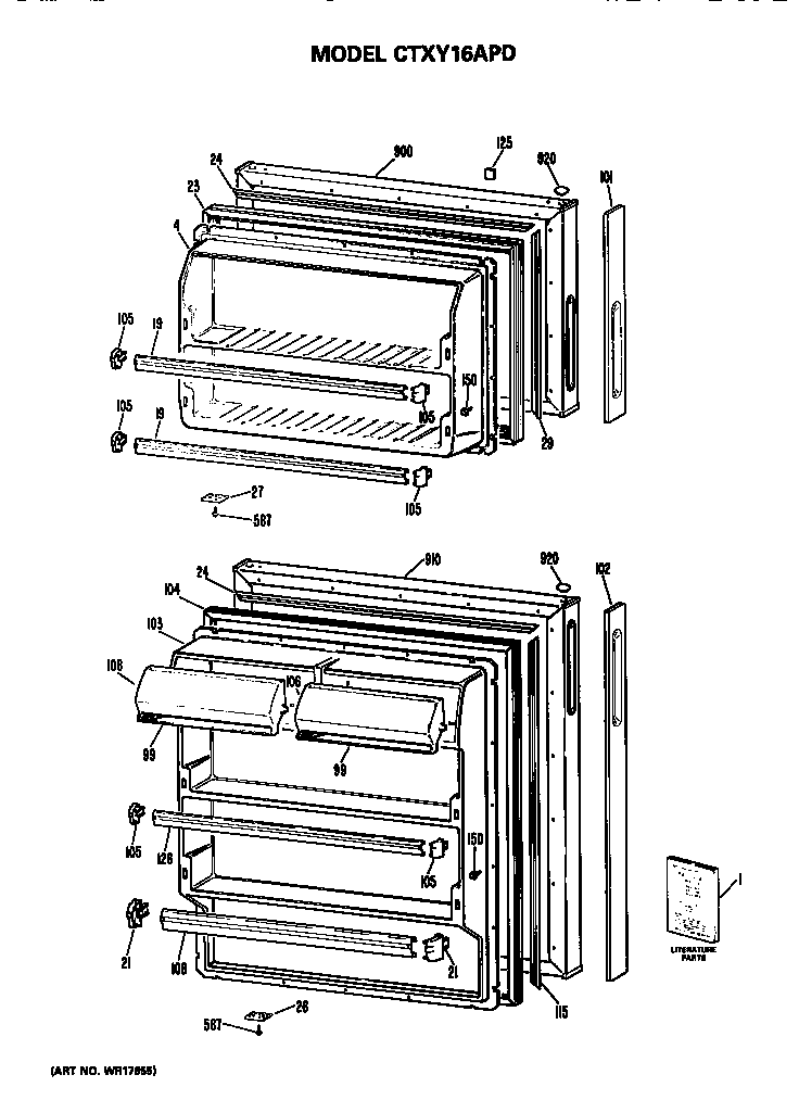 Hotpoint CTXY16APDLWH doors diagram