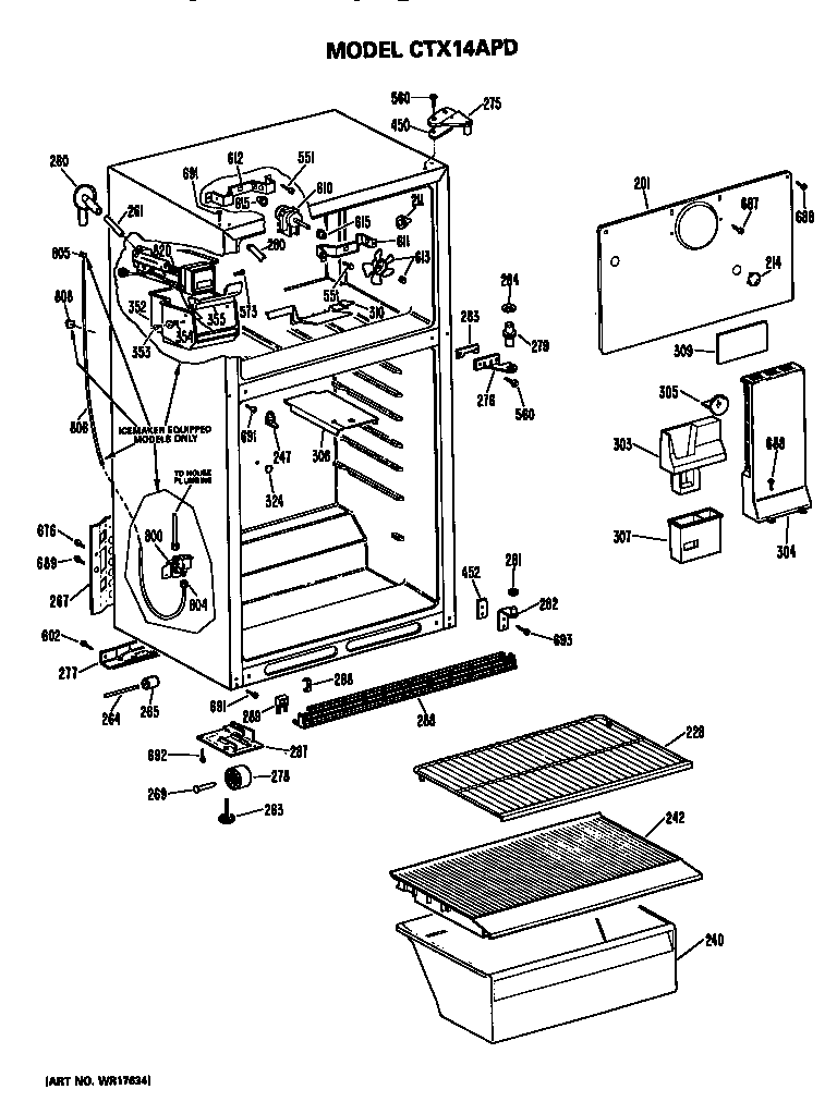 Hotpoint CTX14APDRWH cabinet parts diagram
