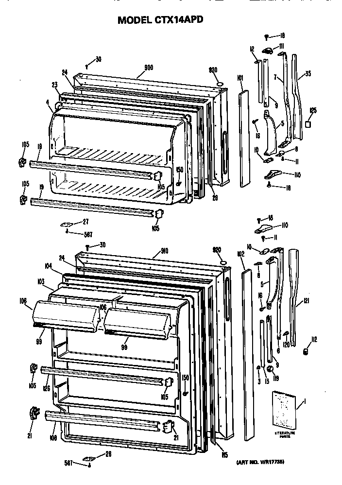 Hotpoint CTX14APDRWH doors diagram