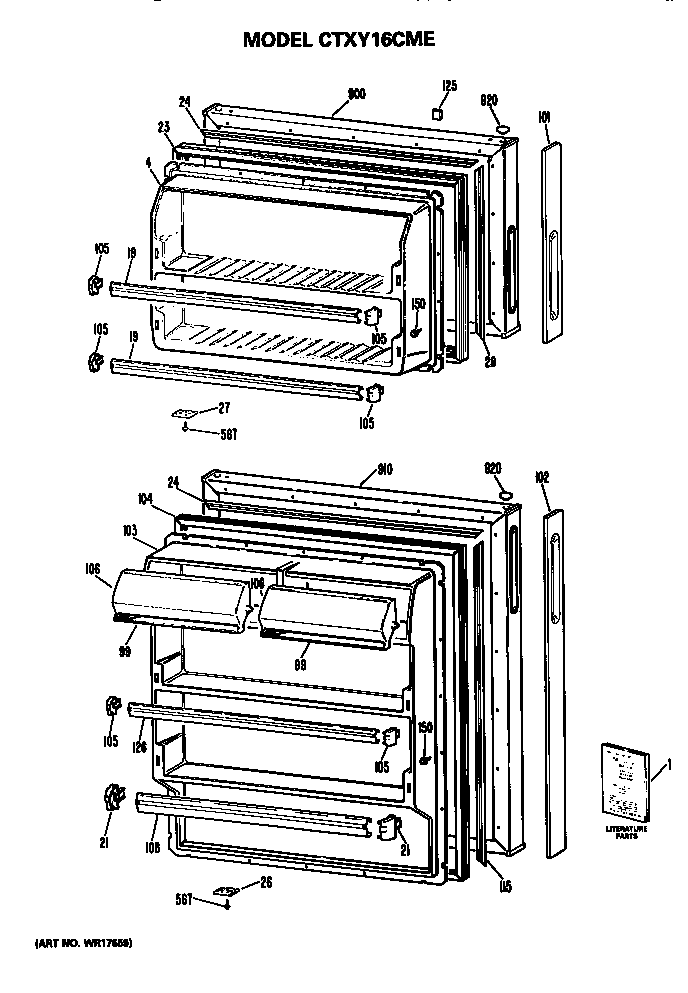 Hotpoint CTXY16CMELWH doors diagram
